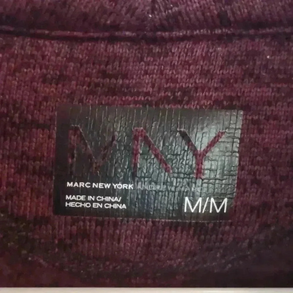 Marc New York maroon black fleece zip‎ jacket women's med - Picture 3 of 4